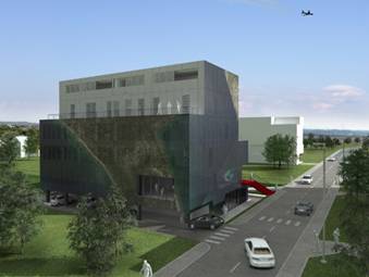 geofoto_poslovna zgrada_staklena aluminijska fasada_open space_centralna jezgra_beton stupovi_render_1